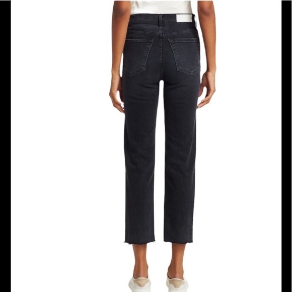 'RE/DONE 70s High Waist Raw Hem Stovepipe Jeans E. - Picture 11 of 16